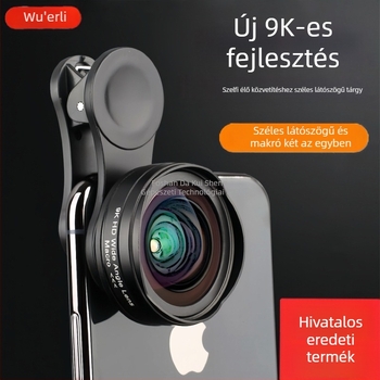 9K mobiltelefon széles látószögű makro lencse kettő az egyben a Wurli számára — selfie és HD külső felvétel