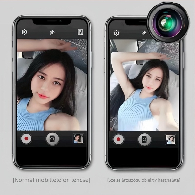 9K mobiltelefon széles látószögű makro lencse kettő az egyben a Wurli számára — selfie és HD külső felvétel