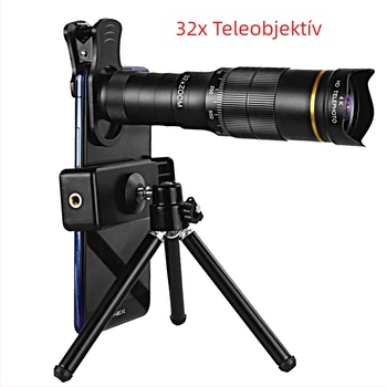 32x zoomos okostelefon-teleobjektív, külső univerzális teleobjektív okostelefonhoz, gyorsan állítható zoom, kompatibilis Apple, Samsung, Huawei, Xiaomi, Oppo