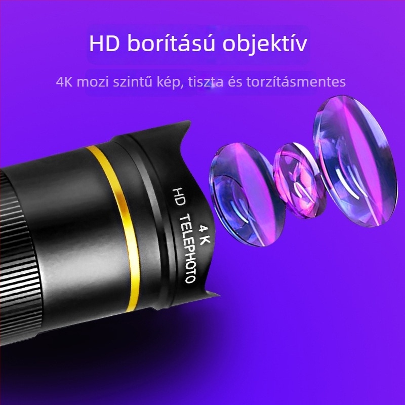 32x zoomos okostelefon-teleobjektív, külső univerzális teleobjektív okostelefonhoz, gyorsan állítható zoom, kompatibilis Apple, Samsung, Huawei, Xiaomi, Oppo