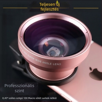 0.45x széles látószög + makro lencse telefonhoz – clip univerzális, 2 az 1-ben