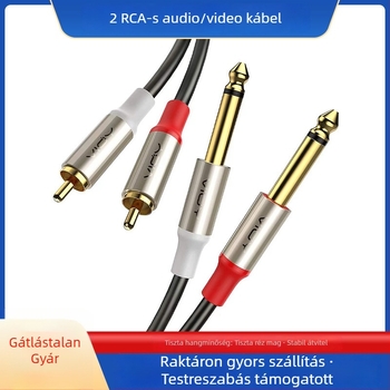 YHT 2x RCA-2x 6,35 mm audió kábel effektpedálhoz, keverőhöz és erősítőhöz