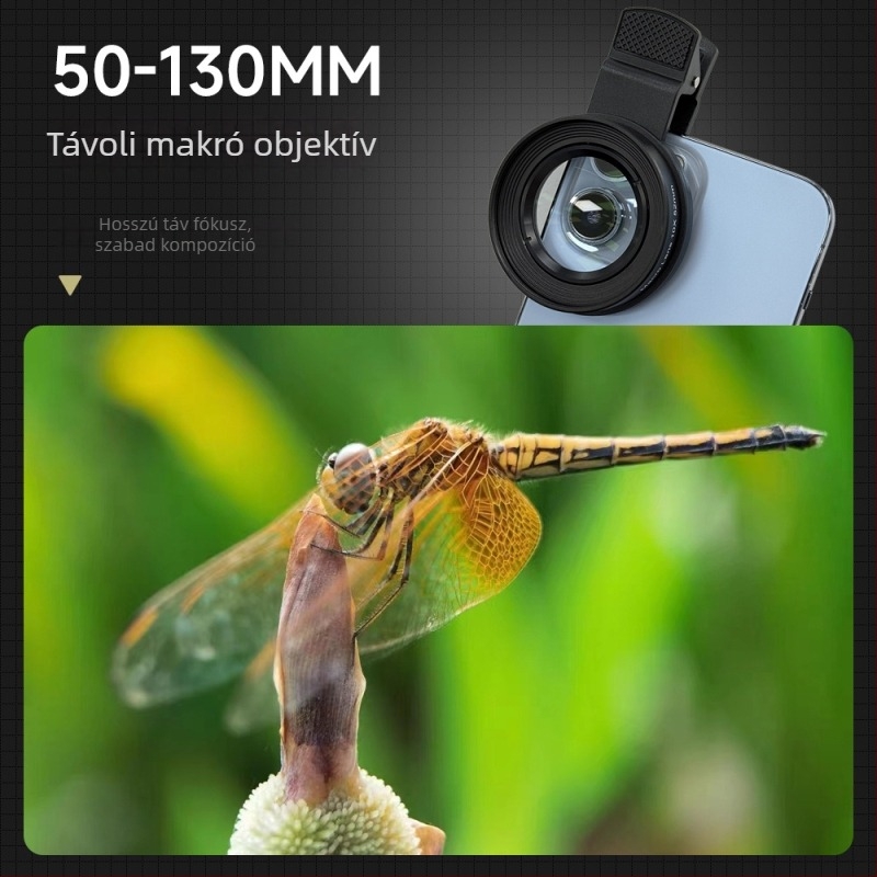 Mobiltelefon makro lencse, 10x nagyítás, 50-130 mm fókusztávolság, Jovocn Jv-5210