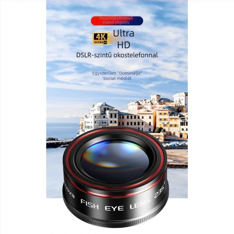 Külső mobiltelefon objektív – széles látószög, makro és fisheye, HD fotó tartozék