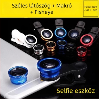 Okostelefonhoz rögzíthető lencse: 180° fisheye, széles látószög, makró – három az egyben