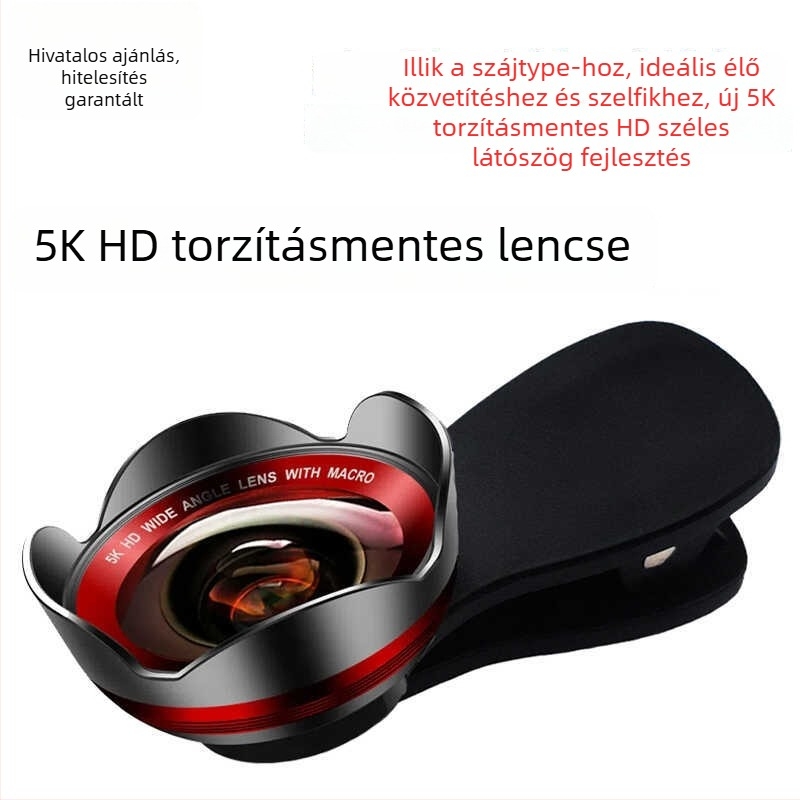 Dayleer mobiltelefon objektív 5K széles látószögű és makró 2-in-1, torzításmentes, univerzális kompatibilitás