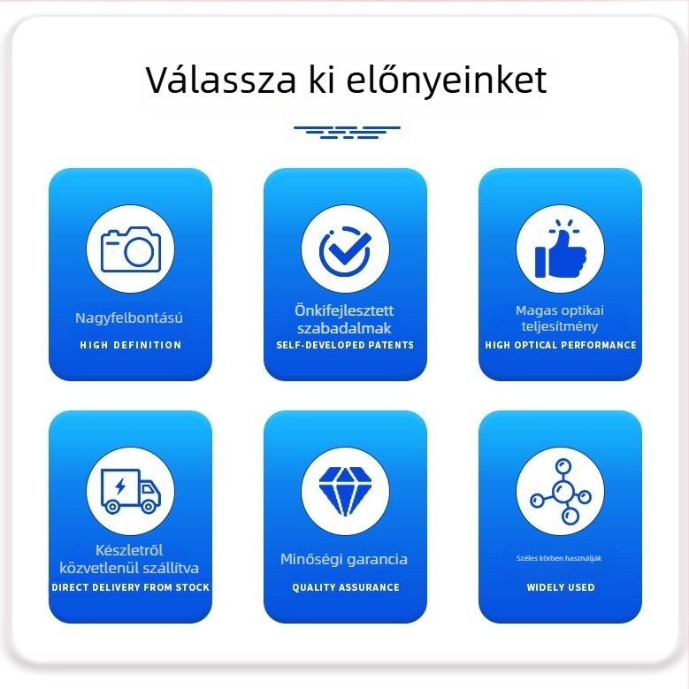 Fix fókuszú lencse optikai rostok összekapcsolásához, Yide márka, 4G lencse felépítés, 11 mm fókusztávolság