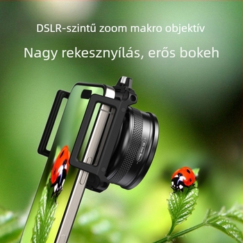 APEXEL ZM100 Zoom Makró telefonos objektív — APL-ZM100, univerzális kompatibilitás, közeli felvétel, súly 210 g