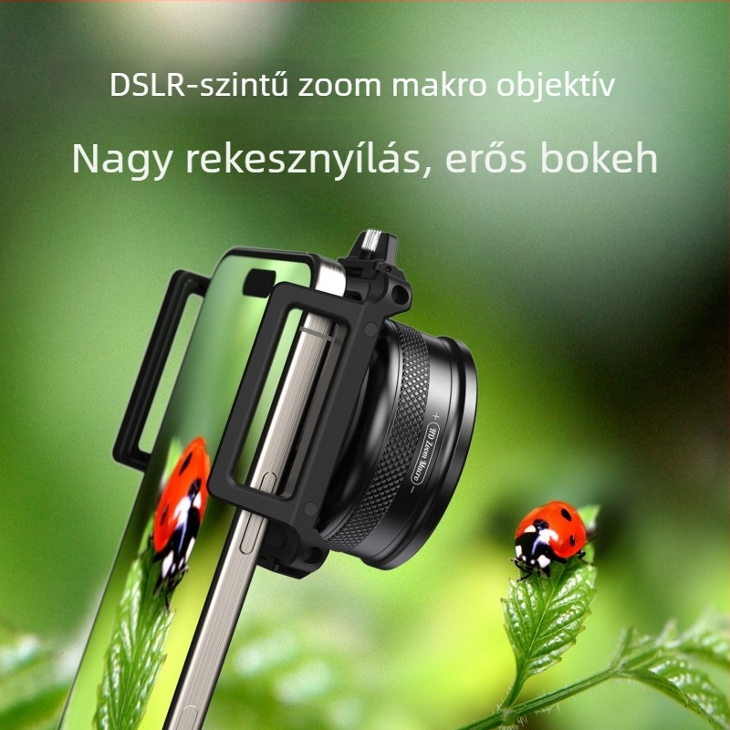 APEXEL ZM100 Zoom Makró telefonos objektív — APL-ZM100, univerzális kompatibilitás, közeli felvétel, súly 210 g