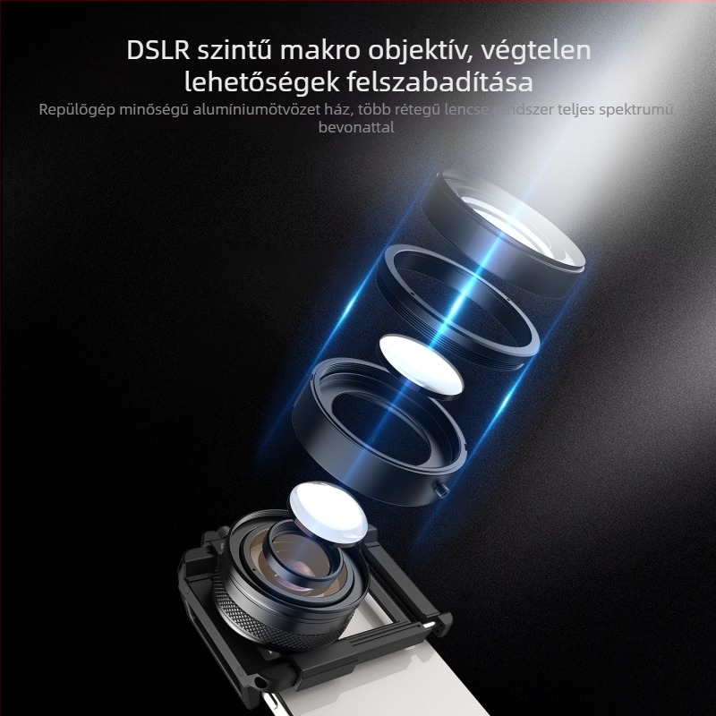 APEXEL ZM100 Zoom Makró telefonos objektív — APL-ZM100, univerzális kompatibilitás, közeli felvétel, súly 210 g