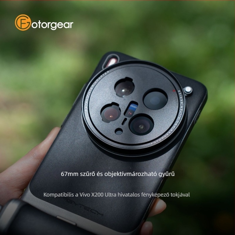 fotorgear 67mm-es filteradapter gyűrű V-to-T montázshoz, 2.35x teleobjektívhez okostelefonon