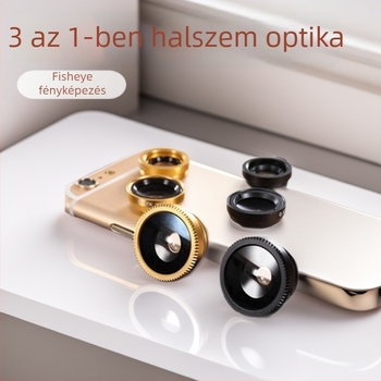 Mobiltelefonos fisheye lencse – három egyben, 3-in-1, széles látószögű és makró a selfie-hez