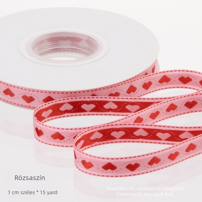 Kézzel készített szalagcsokor Valentin-napra polieszter szalaggal — DIY ajándékcsomagolás és masni díszítés