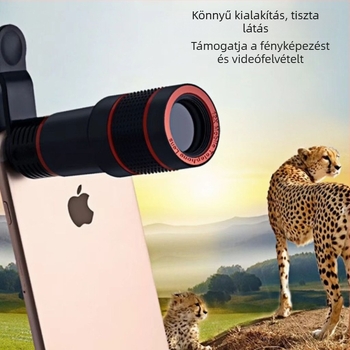 Monokuláris teleszkópos zoom objektív okostelefonokra, 8x nagyítás, teleobjektív, univerzális kompatibilitás
