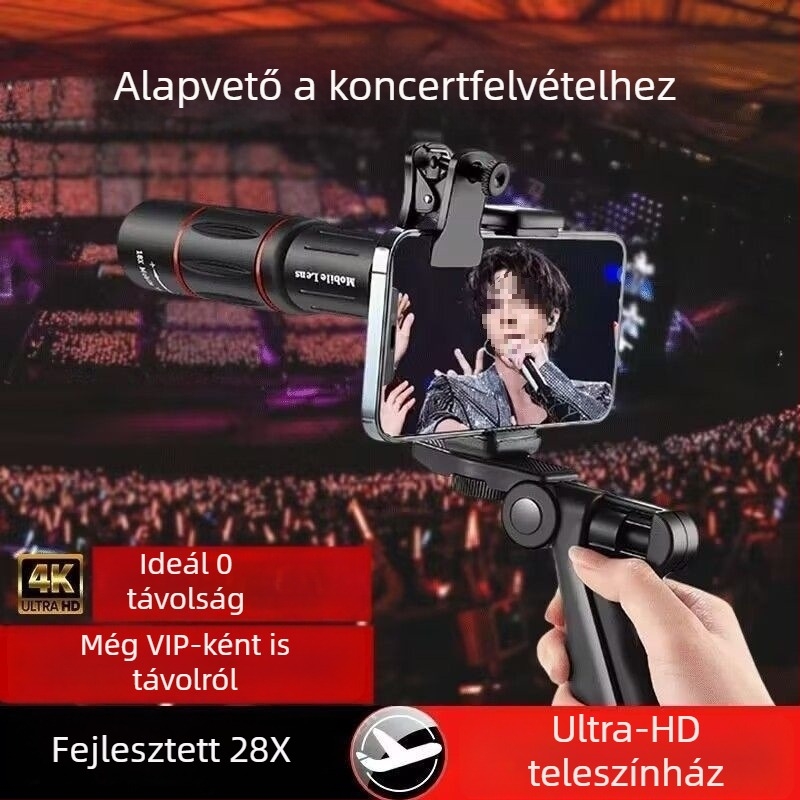 Desnai mobilteleobjektív 28× zoom a telefonhoz – koncertek és fesztiválok felvételéhez, HD kamera