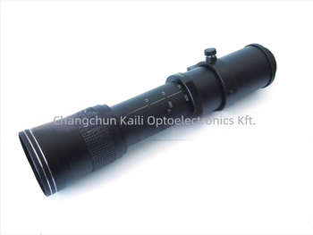 Kelda 420-800 mm-es zoom teleobjektív, F/8.3-16, manuális fókusz, asztrofotózáshoz; 2 csoport 4 elem, 67 mm szűrőátmérő, 1,5 m minimális fókusztávolság