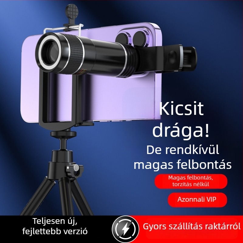 Foresee 20x mobiltelefon teleszkópos teleobjektív – HD külső kameraobjektív, univerzális kompatibilitás