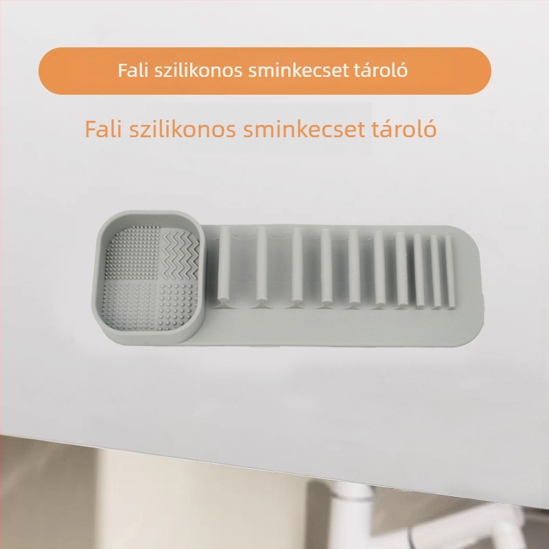 Duoxin szilikon sminkecset tartó falra történő szívóval – többfunkciós mosás és szárítás, automatikus adszorpció