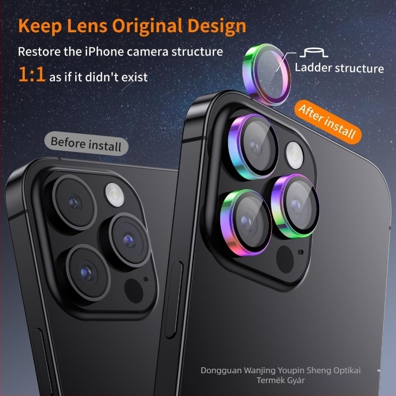 Kameraobjektív védőfólia iPhone 16 sorozathoz Hawkeye pozicionálással és artefact-védő fóliával (Excellence Wins)