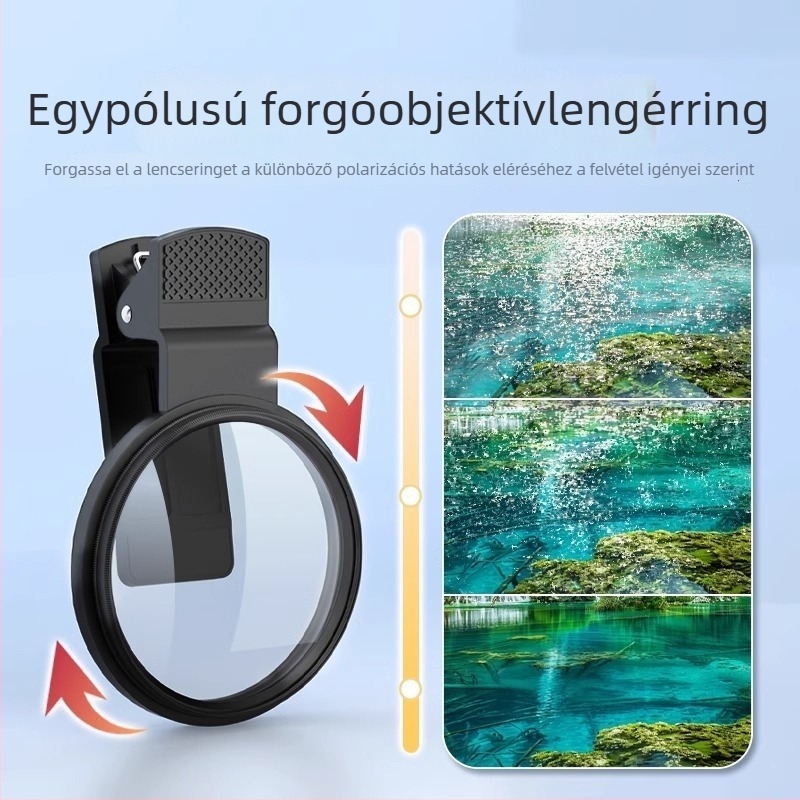Mobiltelefon objektív szűrő CPL polarizátorral, univerzális kompatibilitás, márka Neutral
