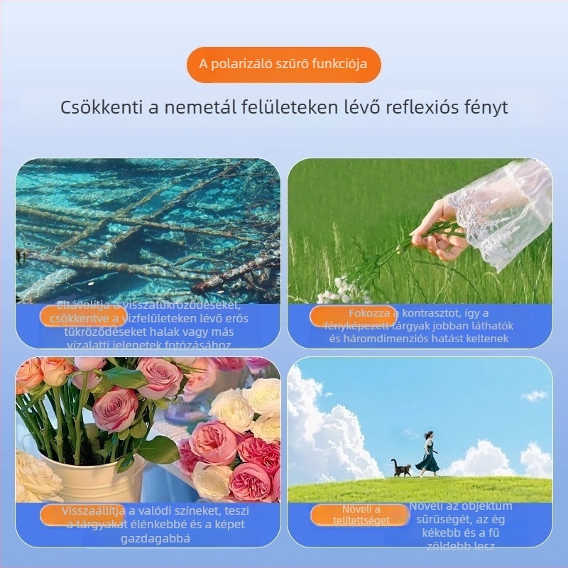 Mobiltelefon objektív szűrő CPL polarizátorral, univerzális kompatibilitás, márka Neutral