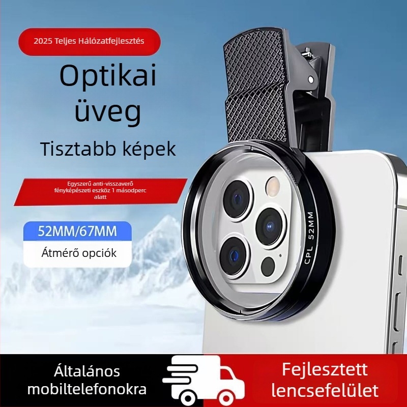Klipes CPL polárszűrő okostelefonos fotózáshoz – HD szűrő a tükröződések kiküszöbölésére
