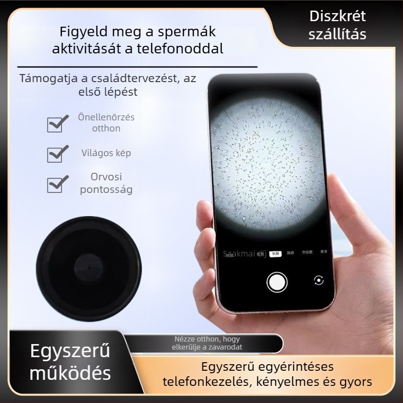 Telefonhoz készült makroobjektív tükrös kialakítással és mikroszkópos alapú tartóval a közeli fotózáshoz