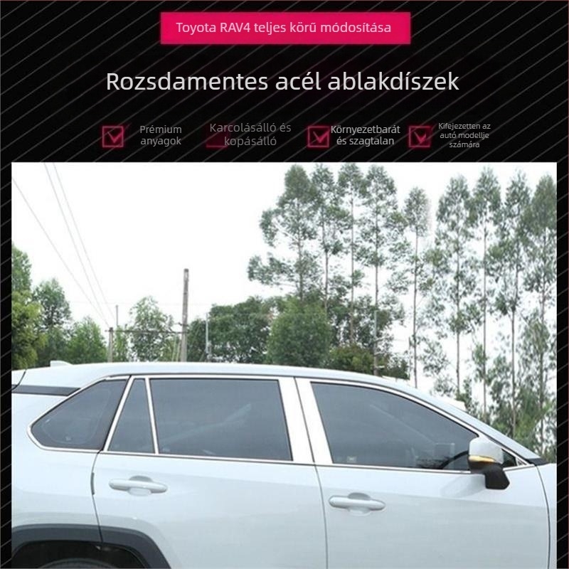 Toyota RAV4 ablakához rozsdamentes acél díszcsík (2020–2021)