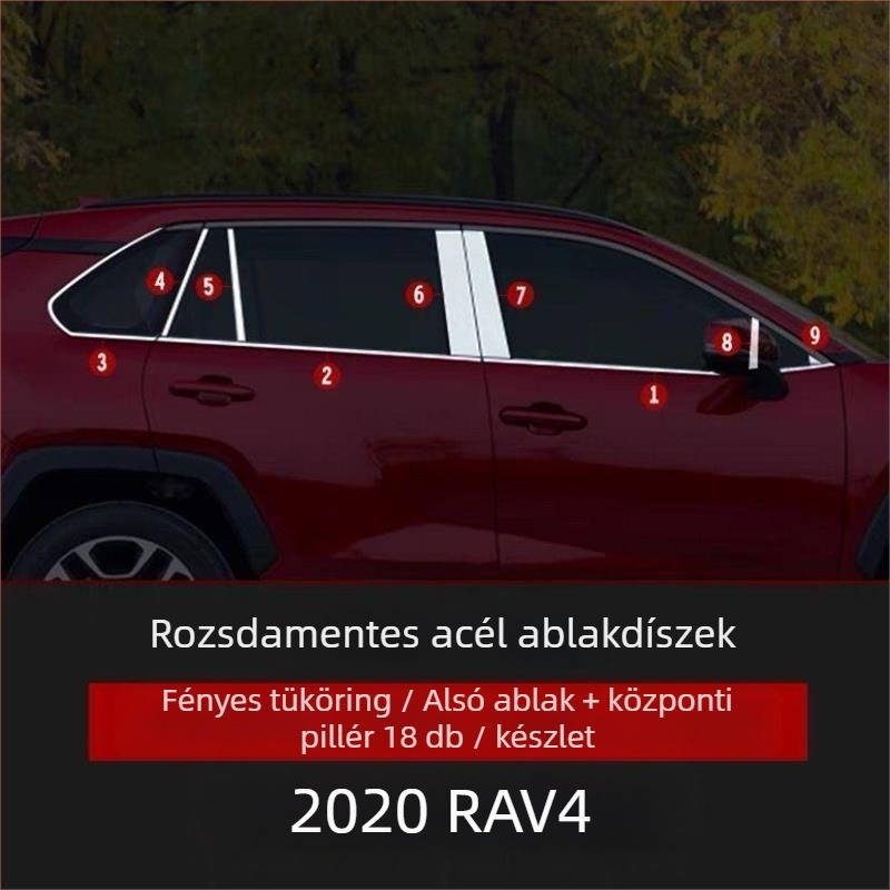 Toyota RAV4 ablakához rozsdamentes acél díszcsík (2020–2021)