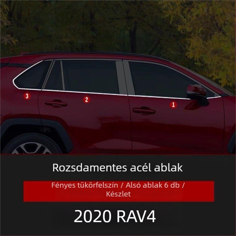 Toyota RAV4 ablakához rozsdamentes acél díszcsík (2020–2021)