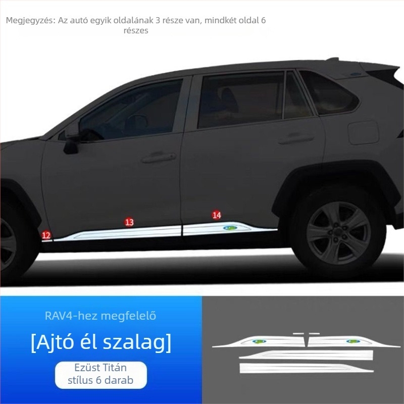 Toyota RAV4 ablakához rozsdamentes acél díszcsík (2020–2021)