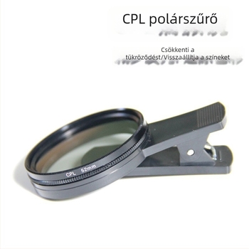 CPL polarizációs szűrő mobiltelefonhoz, 52–67 mm