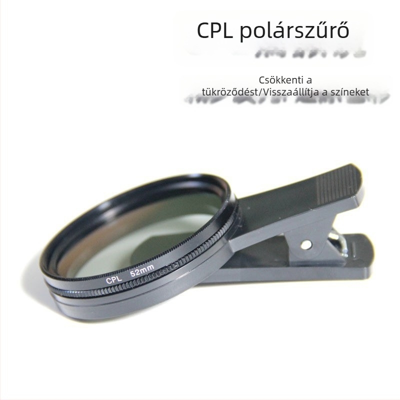 CPL polarizációs szűrő mobiltelefonhoz, 52–67 mm