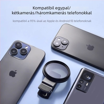 Hesheng mobiltelefon-polarizátor – eltávolítja a tükröződéseket, általános célú lencsepolarizáló, fotózáshoz és HD élő közvetítéshez