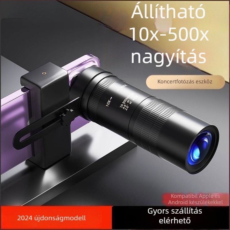 Okostelefon teleobjektív külső zoom teleszkóppal koncertfelvételekhez, Halebor-kompatibilis