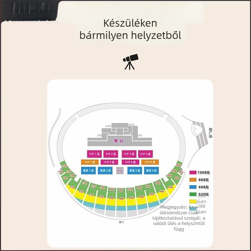 Okostelefon teleobjektív külső zoom teleszkóppal koncertfelvételekhez, Halebor-kompatibilis