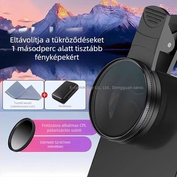 Mobiltelefon polarizációs szűrő magas felbontású fotózáshoz — ND szűrő, modell GZM