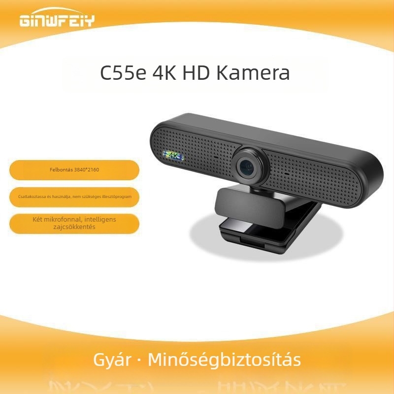 C-55 4K USB webkamera beépített mikrofonnal, 3840x2160, 30fps, USB 2.0