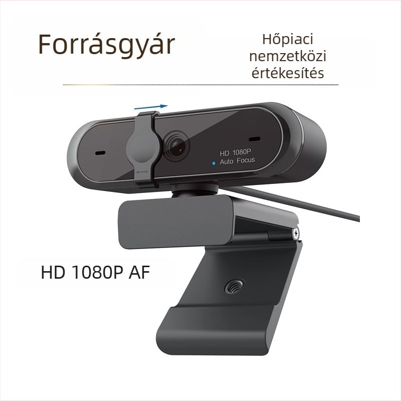 M9 USB webkamera magánélet védelmi fedéllel és autofókusszal, 1080p HD, 30fps, USB 2.0, CMOS 2MP szenzor