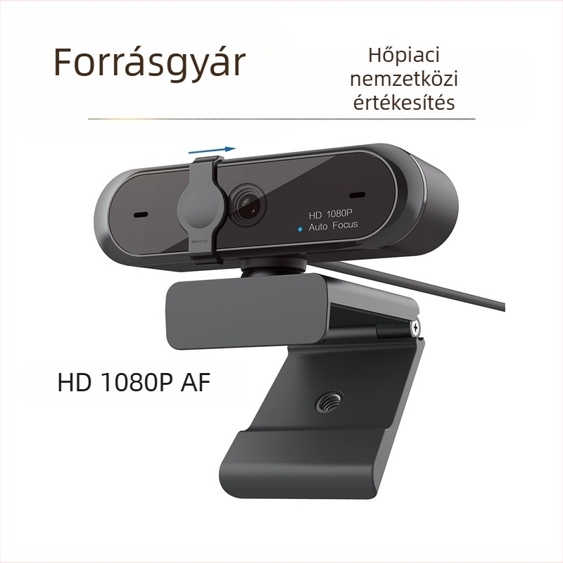 M9 USB webkamera magánélet védelmi fedéllel és autofókusszal, 1080p HD, 30fps, USB 2.0, CMOS 2MP szenzor