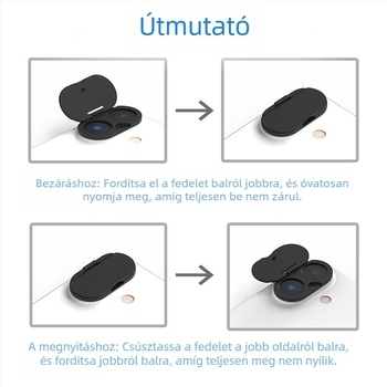 Műanyag kameraobjektív védőfedél magánéletvédelmi funkcióval iPhone 15/16/17-hez – Van ais X16