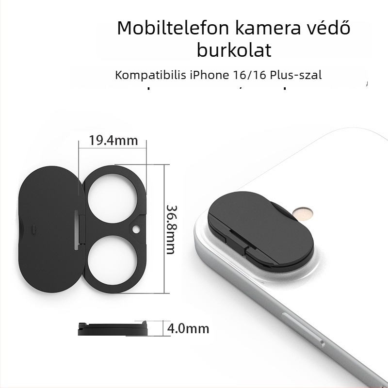 Műanyag kameraobjektív védőfedél magánéletvédelmi funkcióval iPhone 15/16/17-hez – Van ais X16