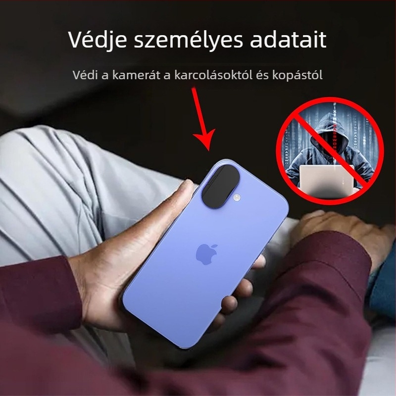 Műanyag kameraobjektív védőfedél magánéletvédelmi funkcióval iPhone 15/16/17-hez – Van ais X16