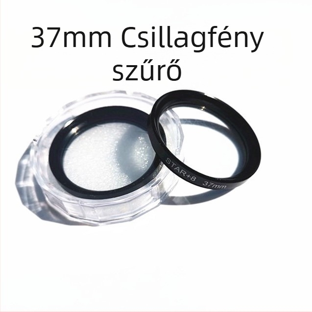 Mobiltelefon objektív Starlight tükrözzel, éjjeli felvétel, makró, Star 8 szűrő (37 mm átmérő), klipsz-kompatibilis