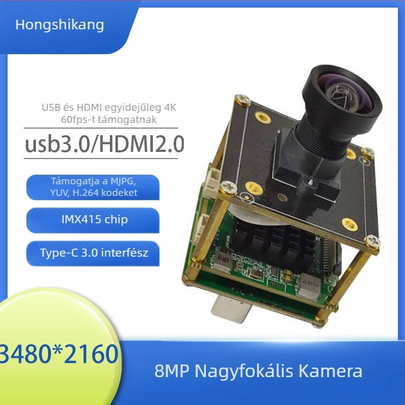 USB kamera modul IMX415 szenzorral, 8.0MP, 4K 3840x2160, 60fps, HDMI kettős kimenet