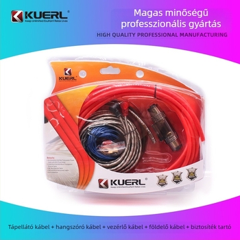 Autóhifi 8 AWG subwoofer vezeték készlet PVC szigeteléssel az erősítő telepítéséhez