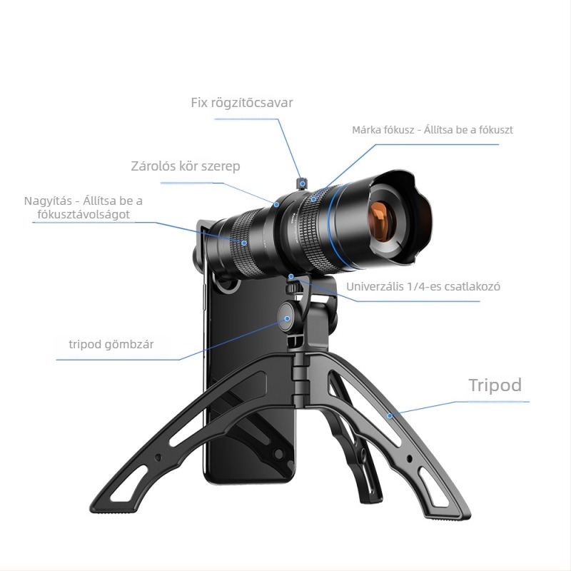 APEXEL 20-40X teleobjektív okostelefonhoz, kettős fókusz és zoom – univerzális HD
