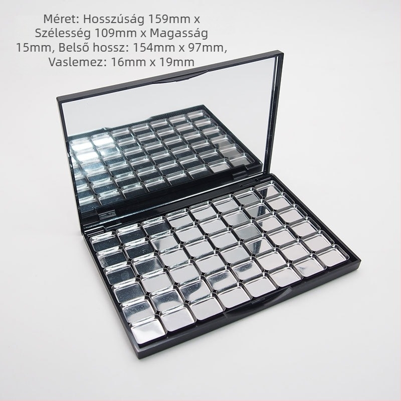 Mágneses üres szemhéjfesték-paletta tükrössel – csere doboz és rúzs tároló tálca