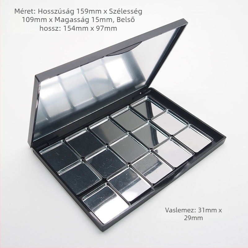 Mágneses üres szemhéjfesték-paletta tükrössel – csere doboz és rúzs tároló tálca