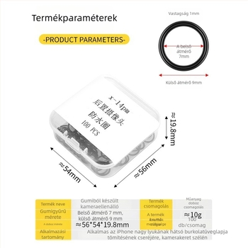 Apple–hátlapi telefon kamera védőgyűrű, vízálló, tömítés, merülés elleni védelem, tampongumi gyűrű